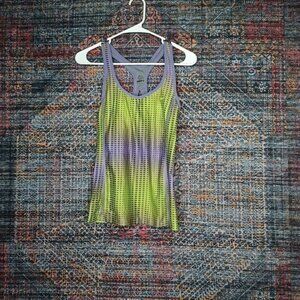 Nike womens lavender chartreuse black Victory is Mine drifit bra tank M EUC